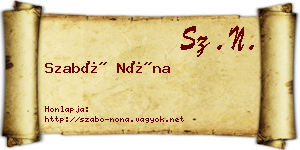 Szabó Nóna névjegykártya